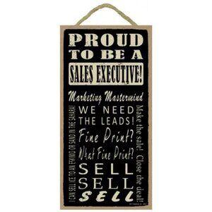 Sales Executive 5" x 10" Wood Plaque Sign Collectible Gift